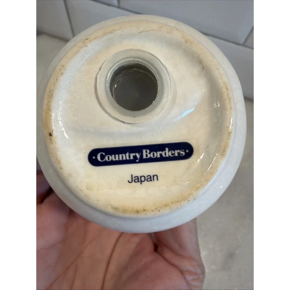 Vintage JCPenney country borders s&p shaker's With Matching Acrylic Spoon‎ Rest